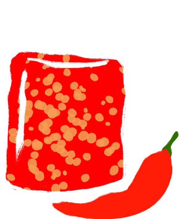 hot chili sauce in a jar