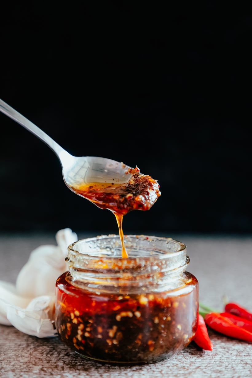 Oily Hot Chili Sauce in a Bottle 